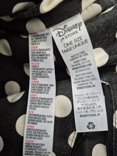 Disney Store Mickey Minnie Mouse Red Cream Striped Tote Bag - photo 3