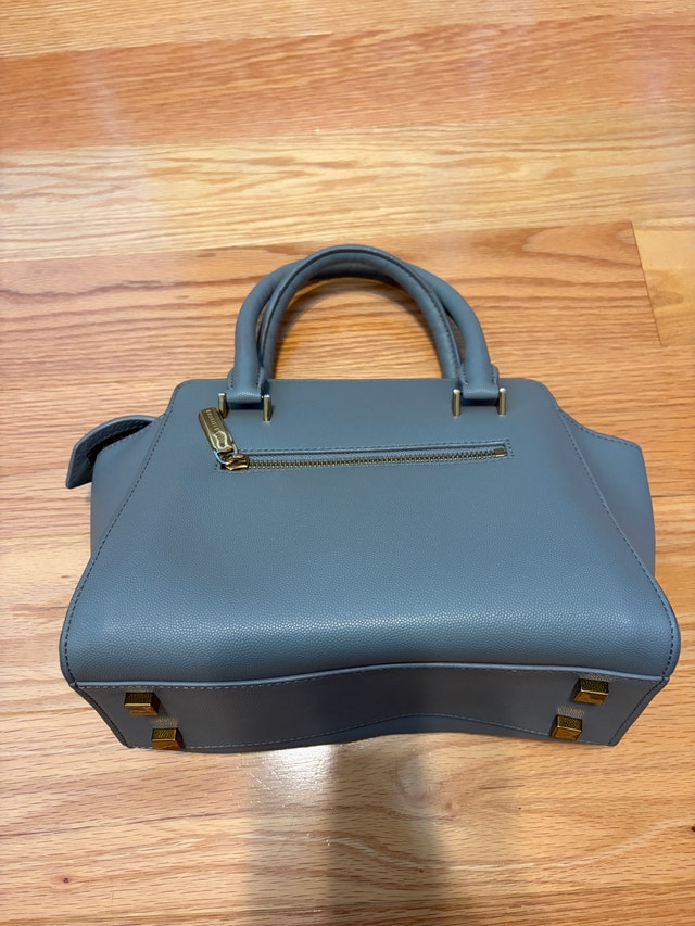 Charles & Keith Grey Structured Handbag with Gold Hardware - photo 2