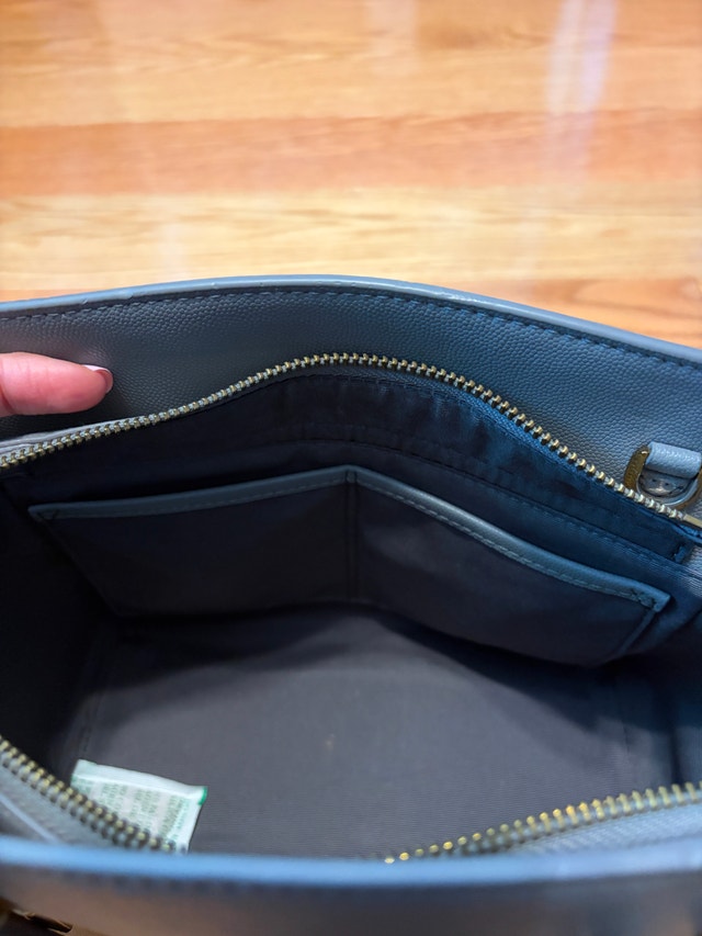 Charles & Keith Grey Structured Handbag with Gold Hardware - photo 5