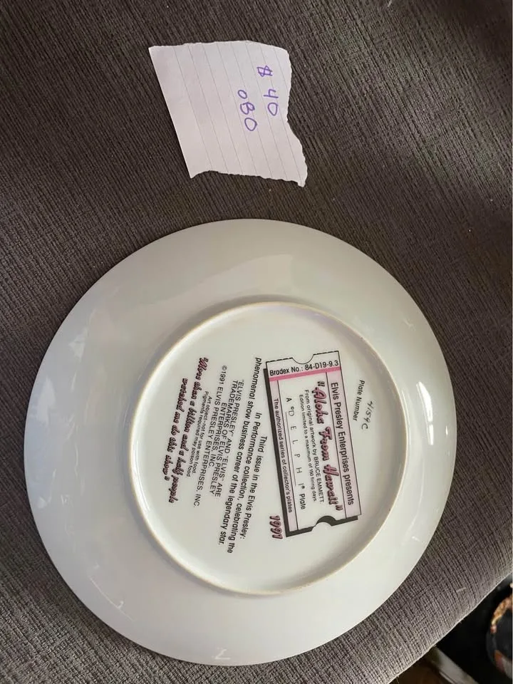 Elvis Plate Aloha from Hawaii image indicator(2)