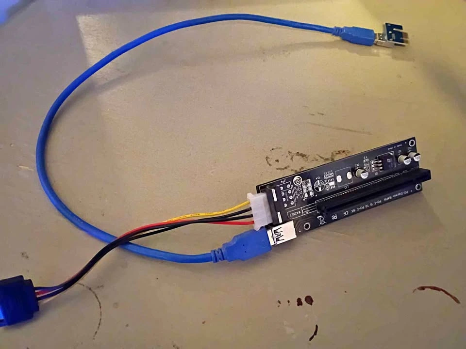 PCI-E 1X to 16X Riser Card with USB 3.0 Cable