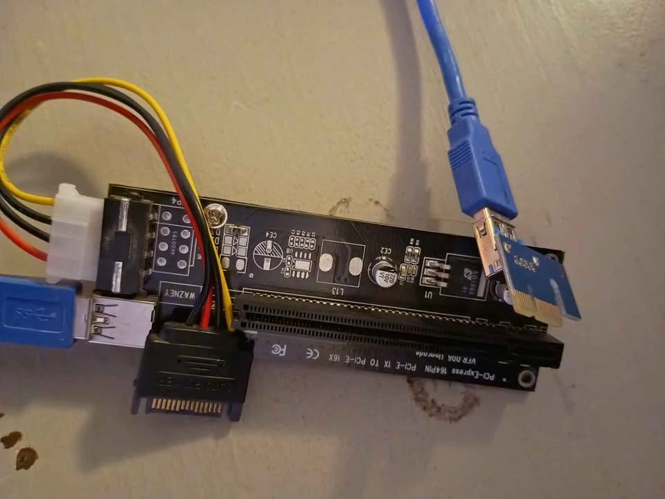 PCI-E 1X to 16X Riser Card with USB 3.0 Cable - photo 2