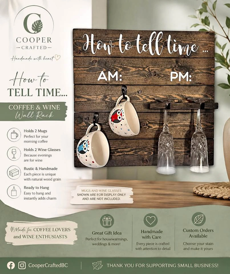 Cooper Crafted Coffee & Wine Wall Rack
