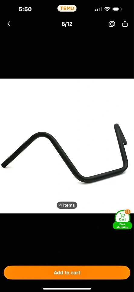 22mm black universal motorcycle handlebars