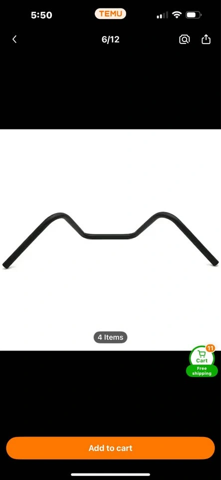 22mm black universal motorcycle handlebars - photo 2