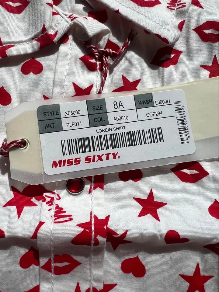 Miss Sixty Lorein Shirt Size 8A Hearts and Stars - photo 2