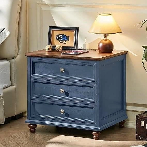 Farmhouse Nightstand – 2 Drawer Bedside Table – NEW