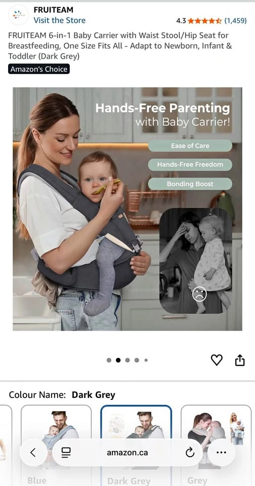 BRANDNEW//FRUITEAM 6-in-1 Baby Carrier