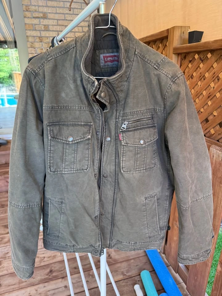 Levi’s Washed Cotton Four Pocket Military Jacket - Olive - photo 3
