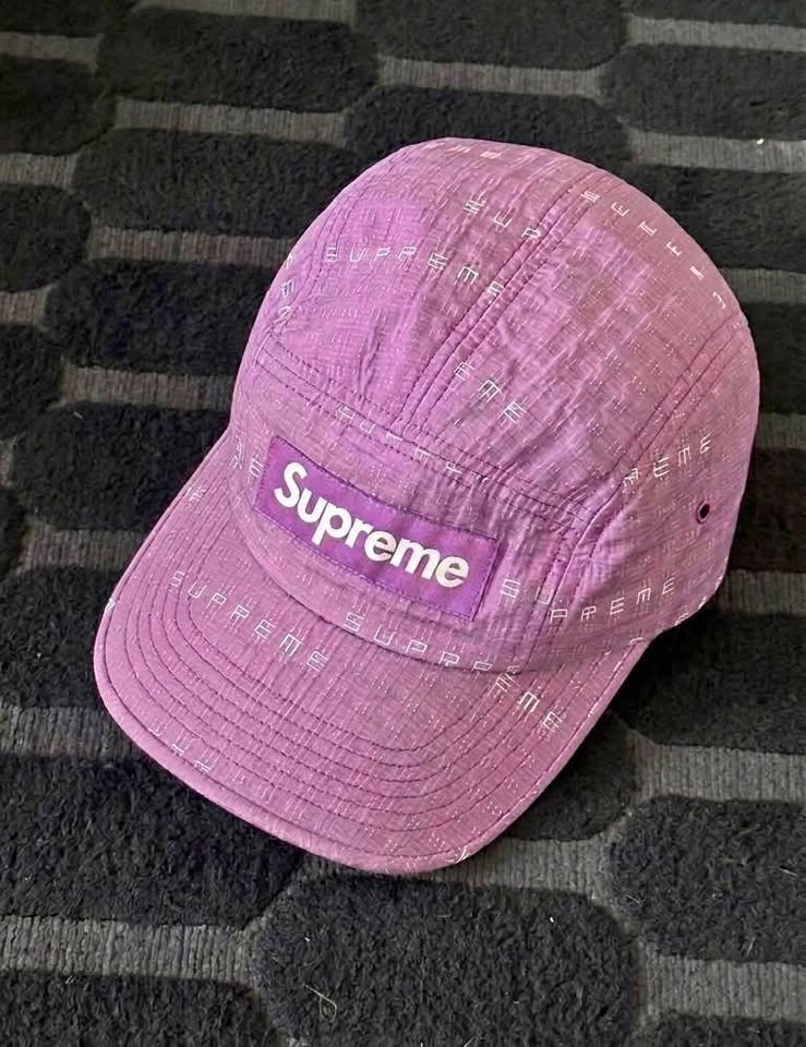 Supreme Purple Logo Camp Cap