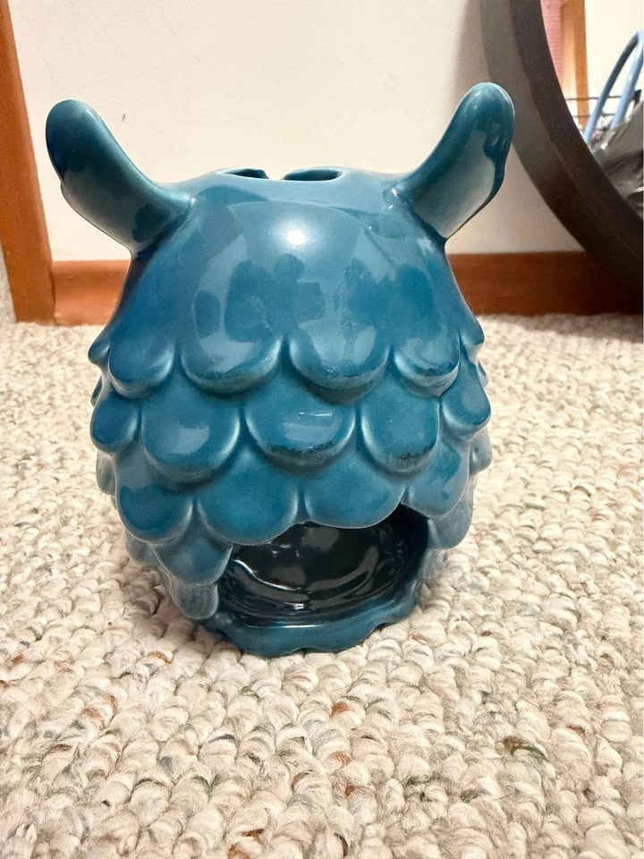 Teal Ceramic Owl Candle Holder - photo 2