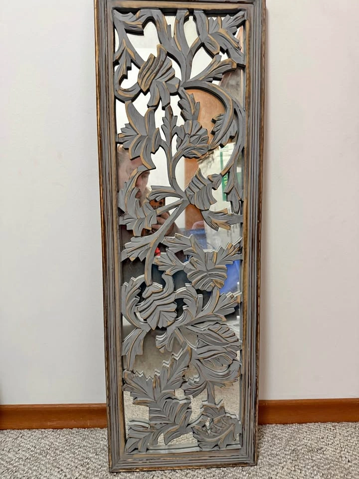 Homesense Carved Wood Floral Wall Mirror