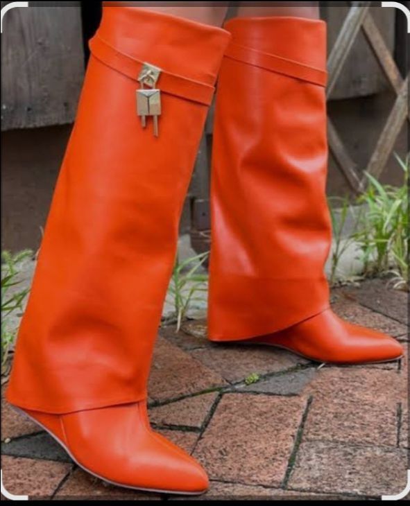 Women's Orange Boots Mutto1 - photo 3