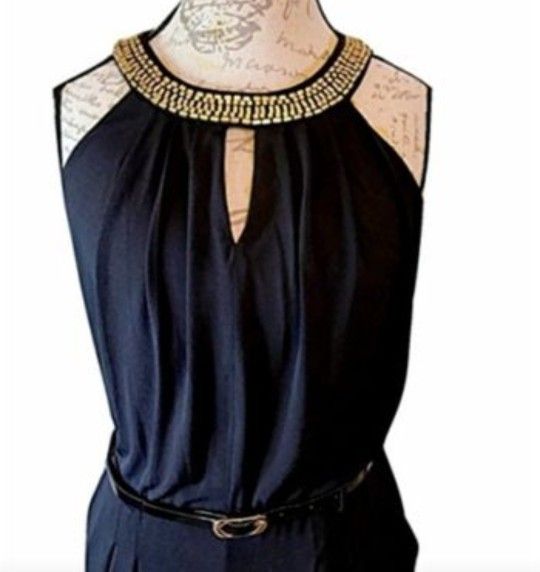 Women's Evening Party Romper Jumpsuit Black Size S