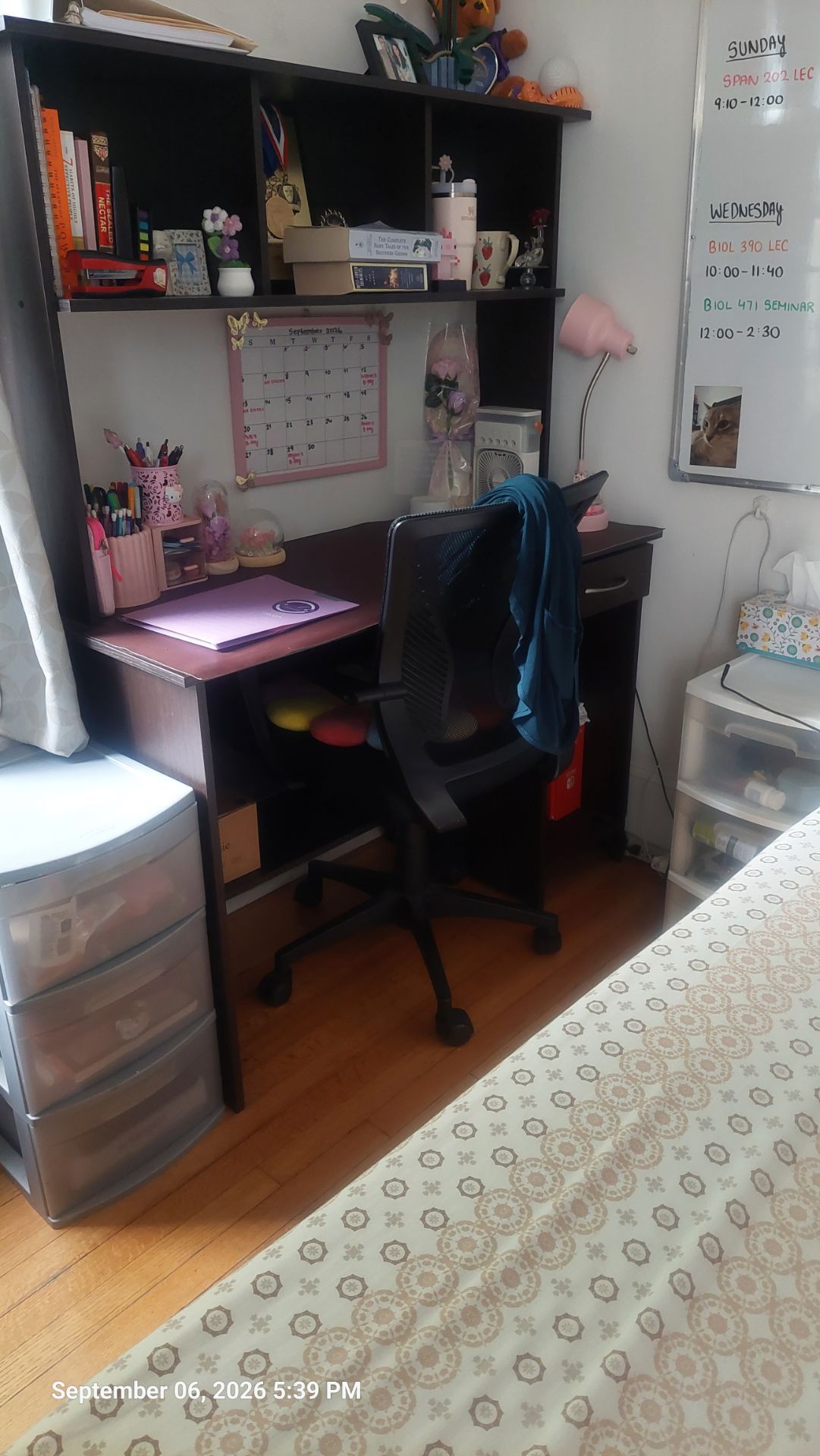 Dark Brown Computer Desk with Hutch - photo 3