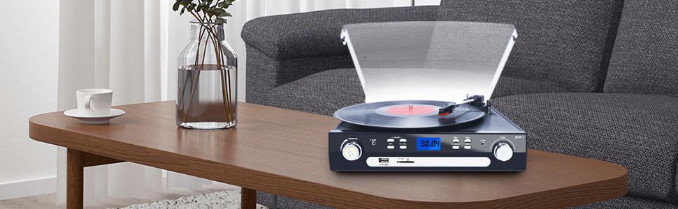 All-in-One Bluetooth Record Player – Vinyl, Tape & Radio - photo 2