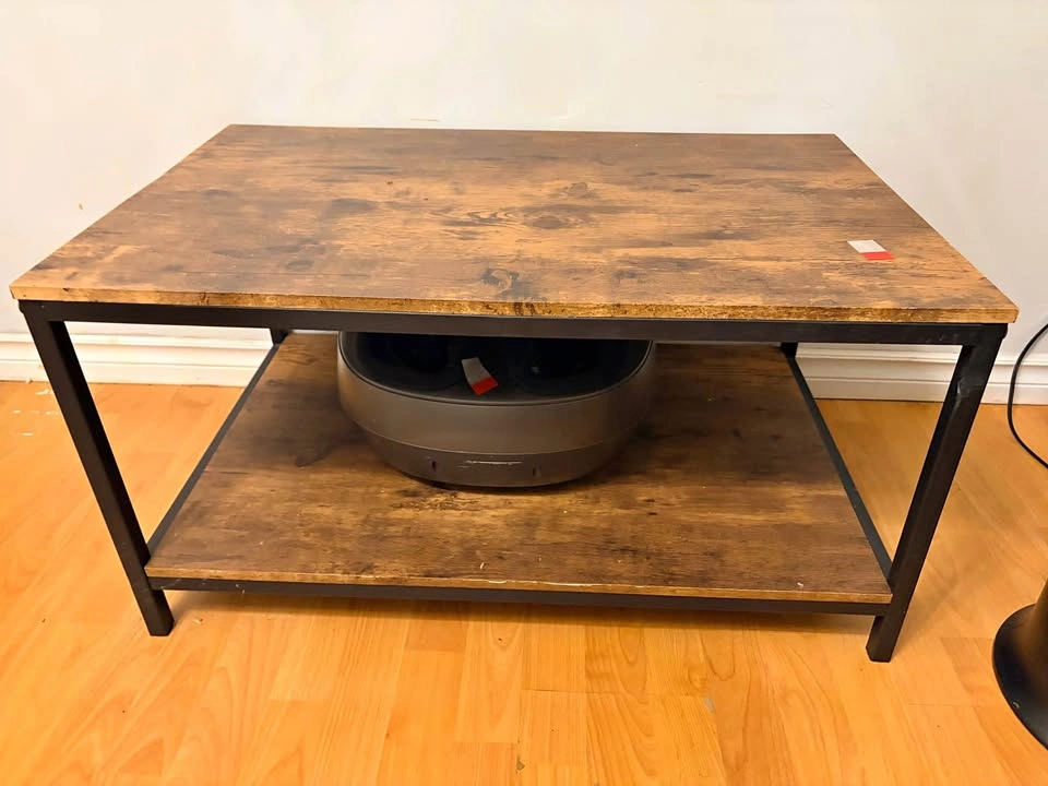 Industrial Coffee Table with Storage Shelf