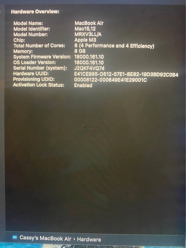 2024 MacBook Air M3 13 inch 8GB Ram - photo 3