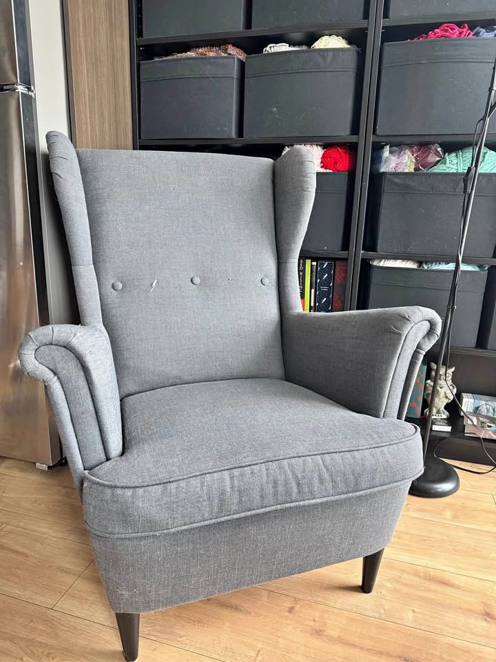 IKEA armchair STRANDMON Nordvalla dark grey