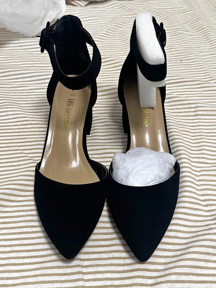 Ankle Strap Block Heel Pumps size 9WIDE