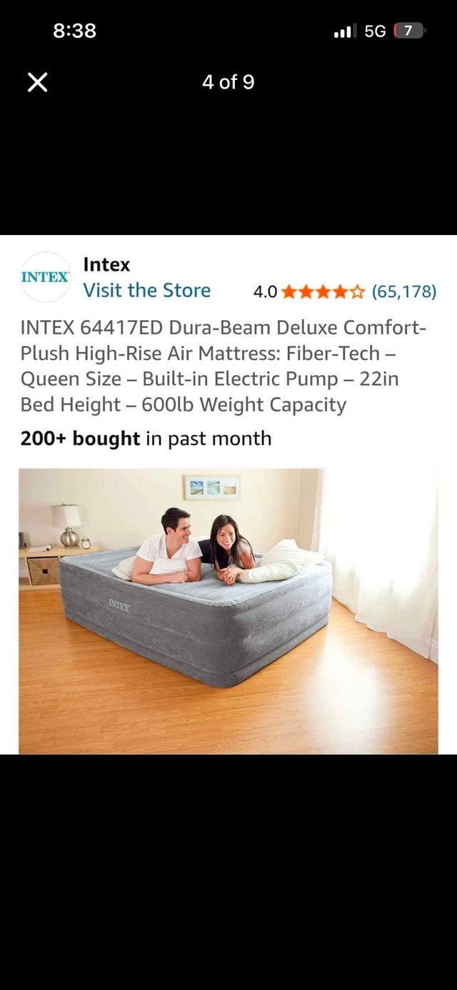 INTEX Dura-Beam Deluxe Comfort-Plush Queen Air Mattress - photo 4