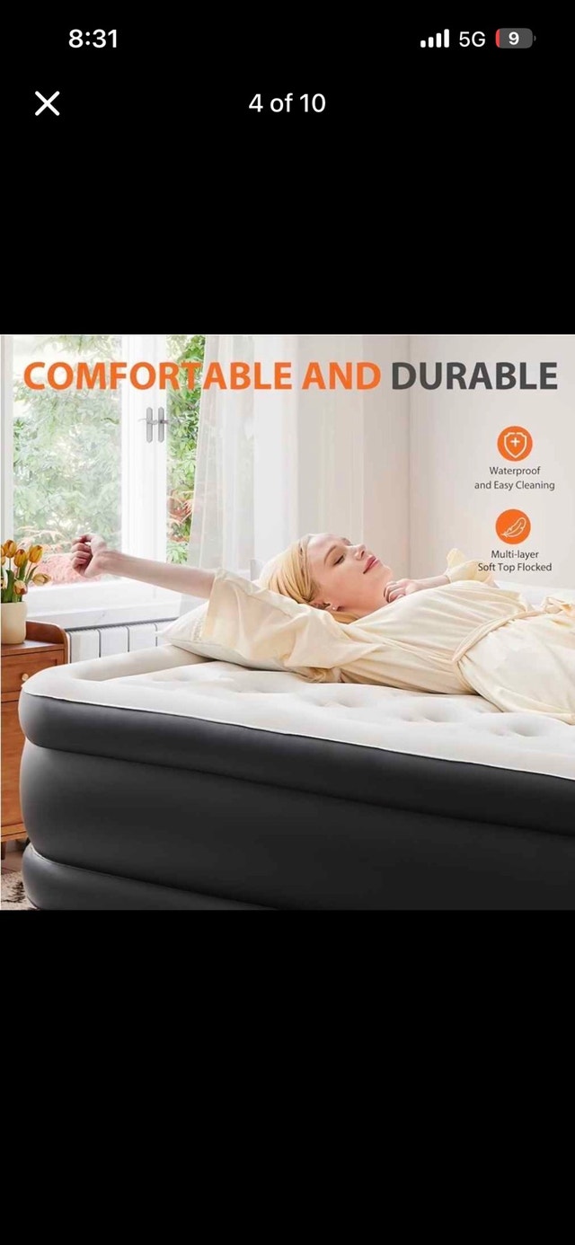 Sweetcrispy Queen Air Mattress 22" Raised Inflatable Airbed - photo 4