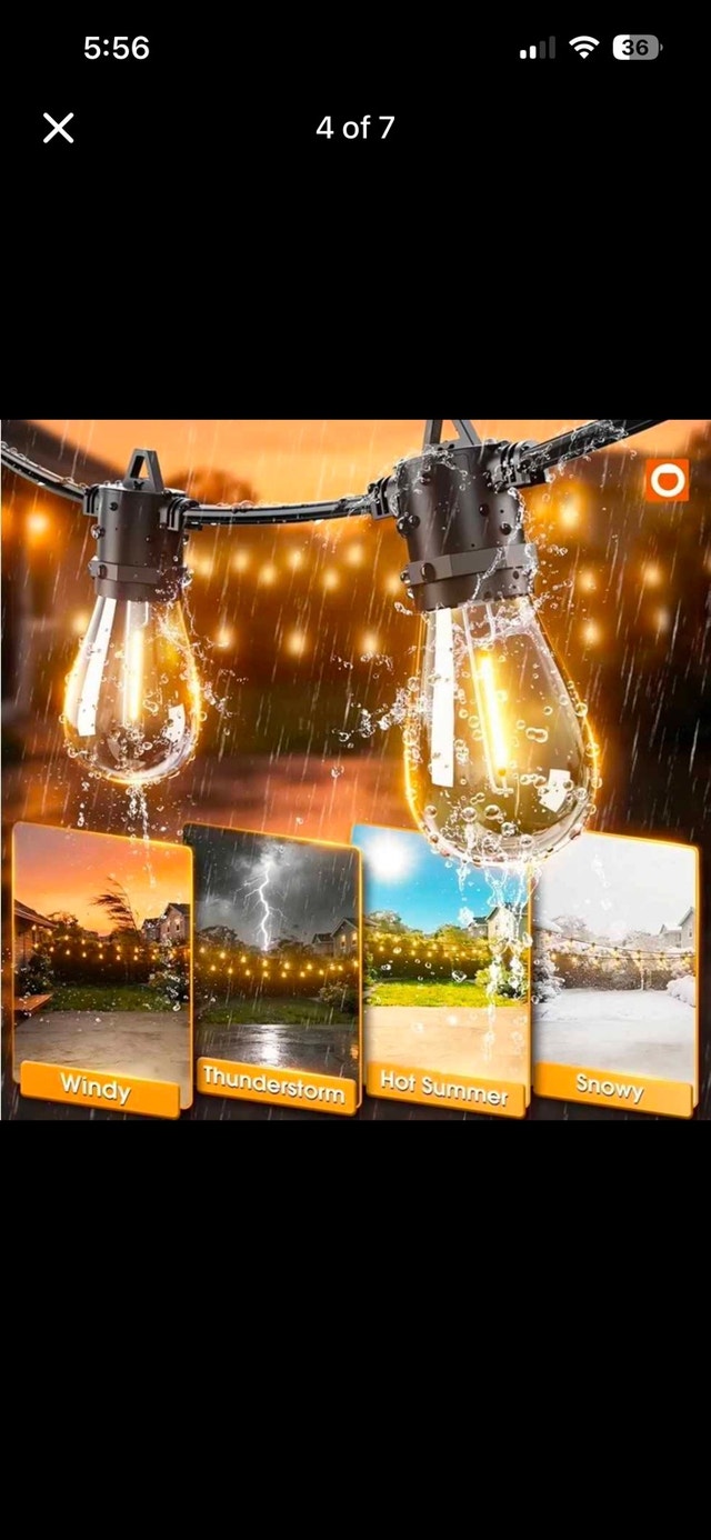 addlon 50FT LED Outdoor String Lights with Remote - photo 4