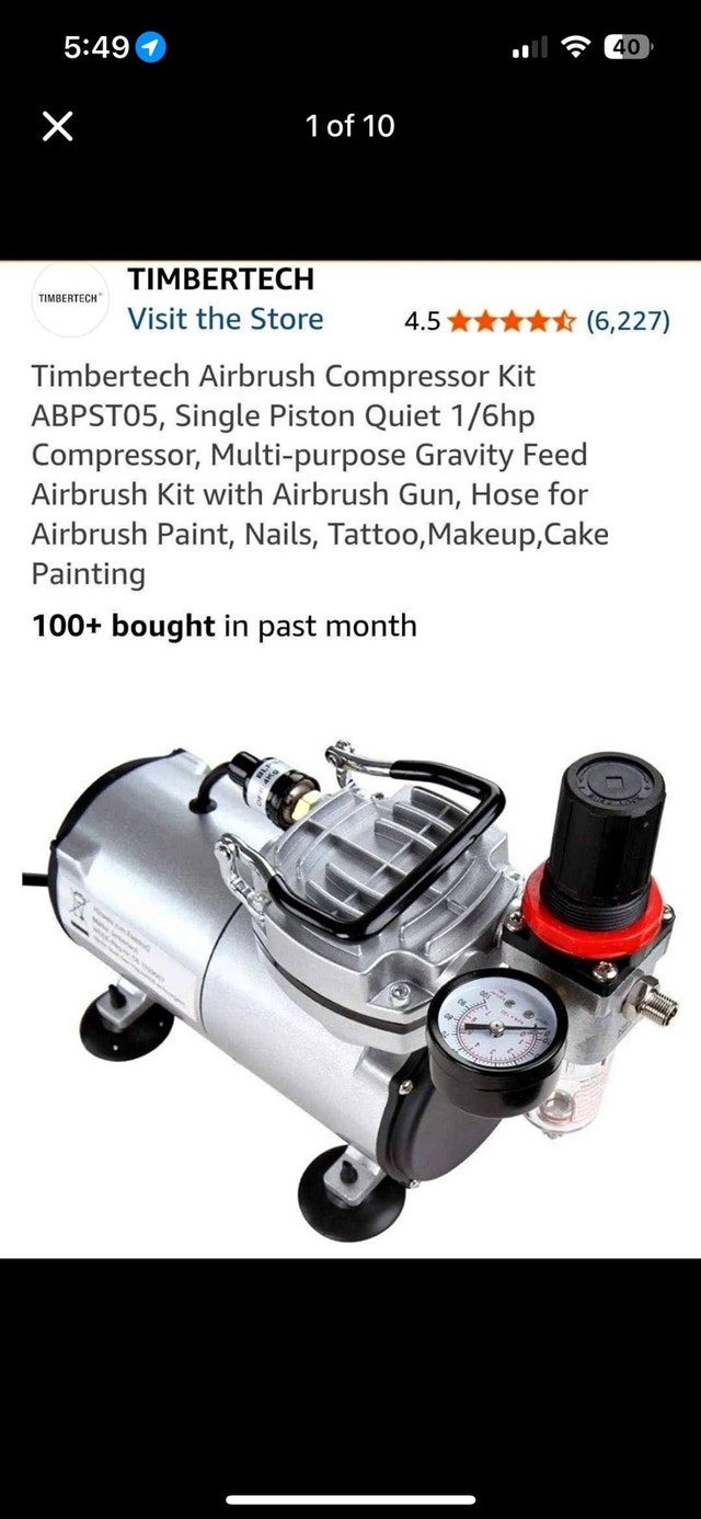 Timbertech Quiet Airbrush Compressor Kit (ABPST05)