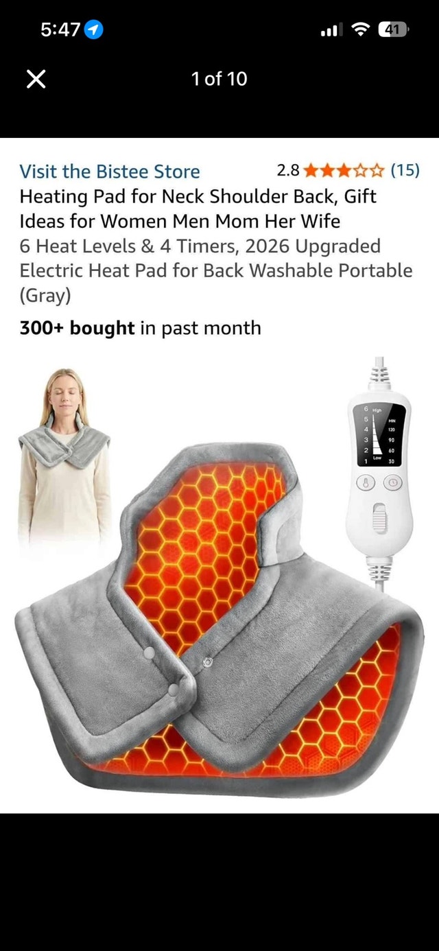 Bistee Electric Thermal Heating Wrap for Neck & Shoulders
