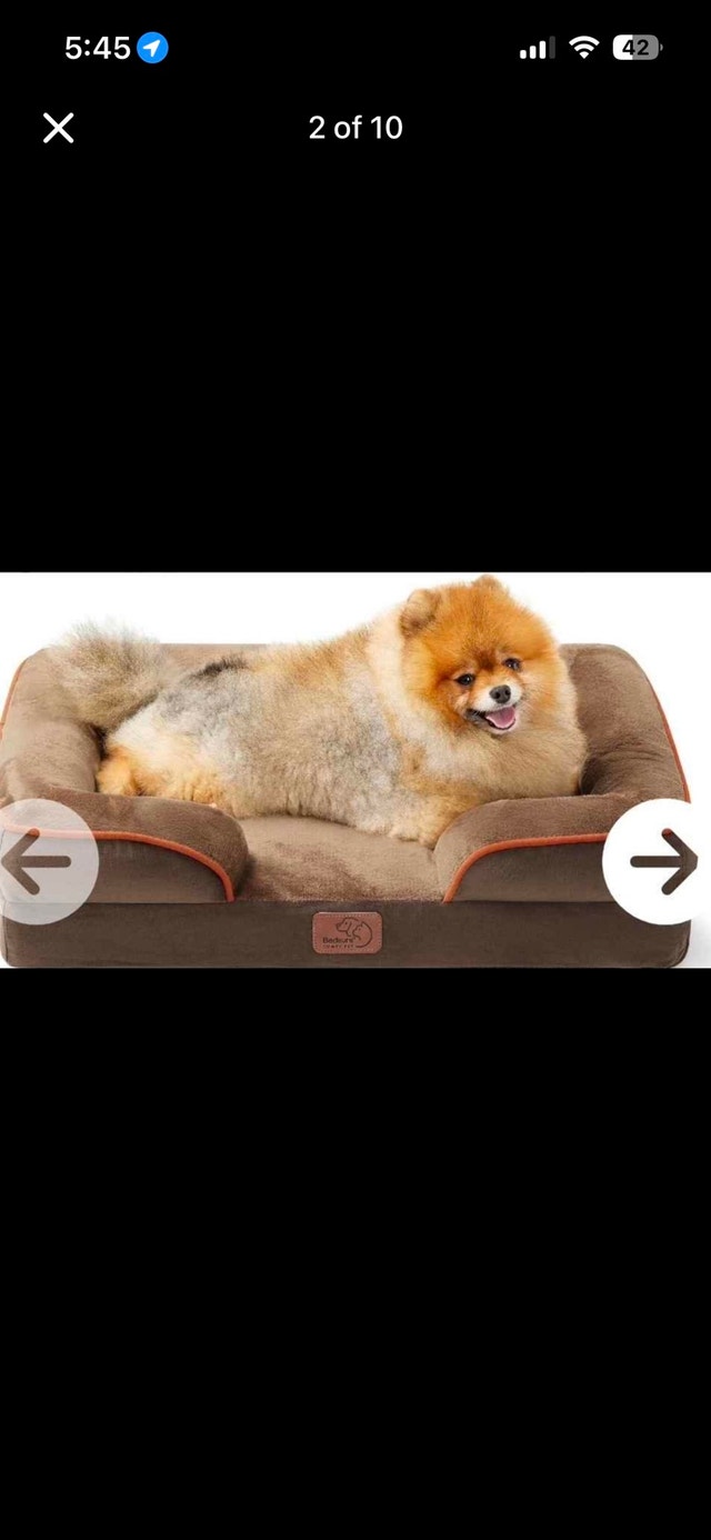 Bedsure Orthopedic Washable Dog Bed for Small Dogs (Brown) - photo 2