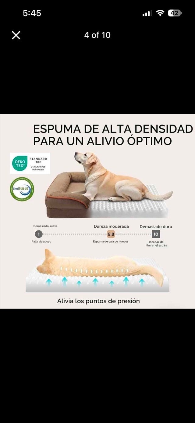 Bedsure Orthopedic Washable Dog Bed for Small Dogs (Brown) - photo 4