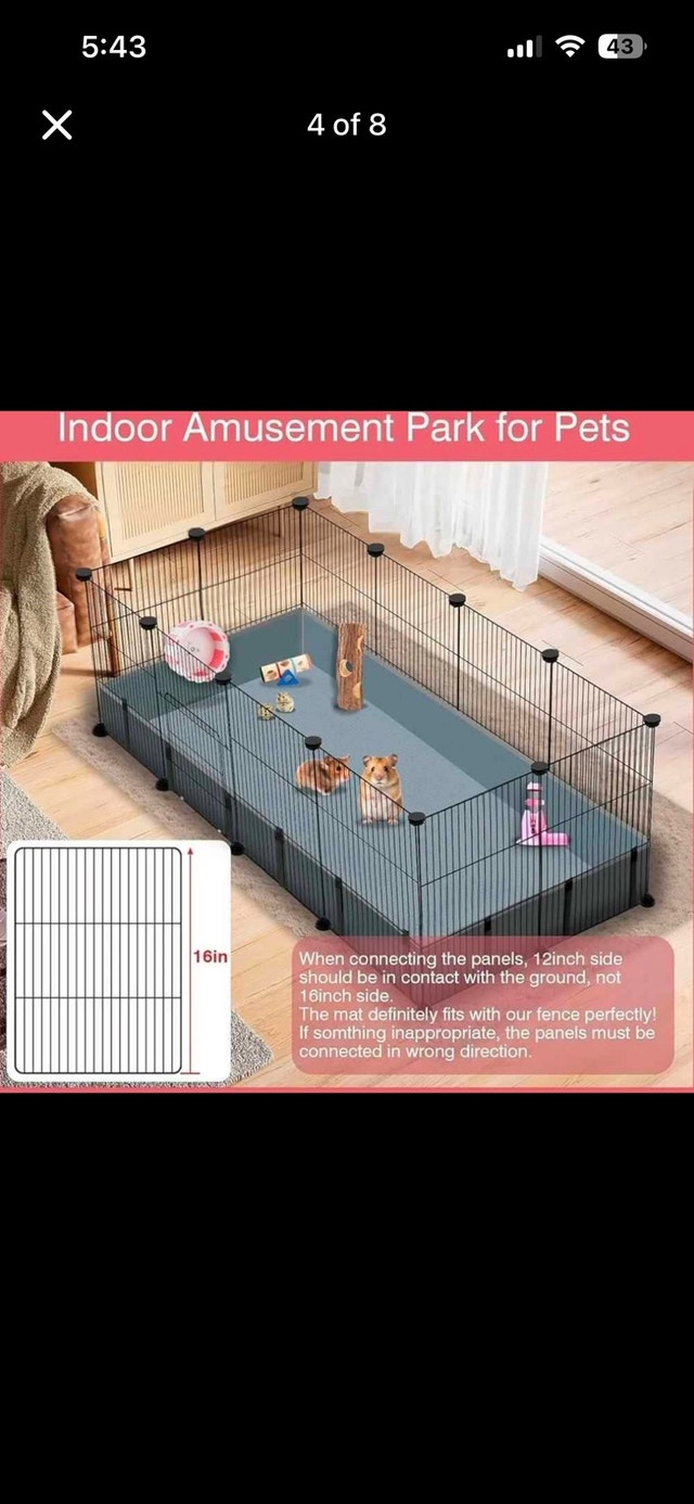 Oillase 12-Panel Small Animal Playpen with Waterproof Mat - photo 4