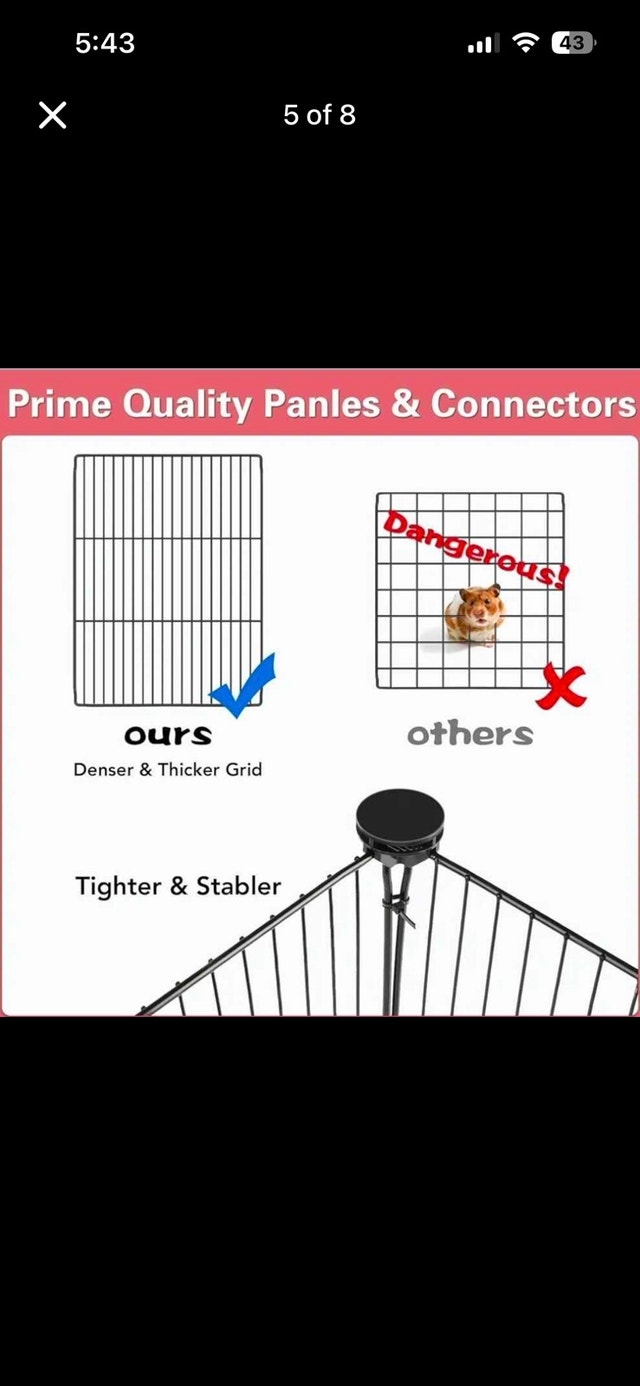 Oillase 12-Panel Small Animal Playpen with Waterproof Mat - photo 5
