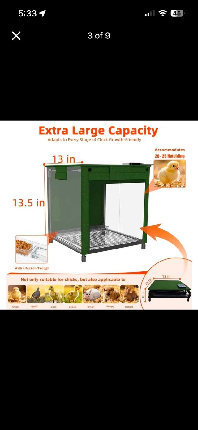 200W Chick Brooder Box & Radiant Heater Kit (Green) - photo 3