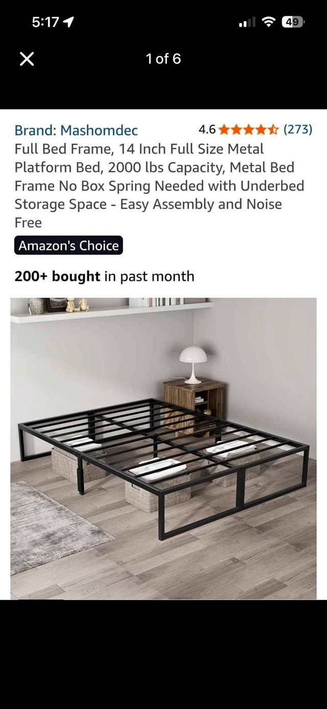 Mashomdec 14-Inch Full Size Heavy-Duty Metal Platform Bed Frame