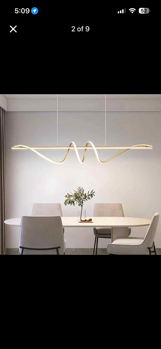 MDZHYA 39.4" Modern Gold LED Wave Chandelier & Pendant Light - photo 2