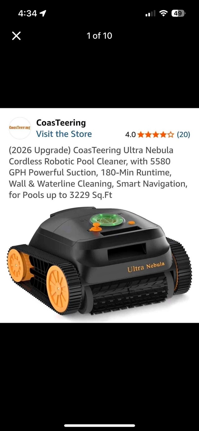 CoasTeering Ultra Nebula Cordless Robotic Pool Cleaner