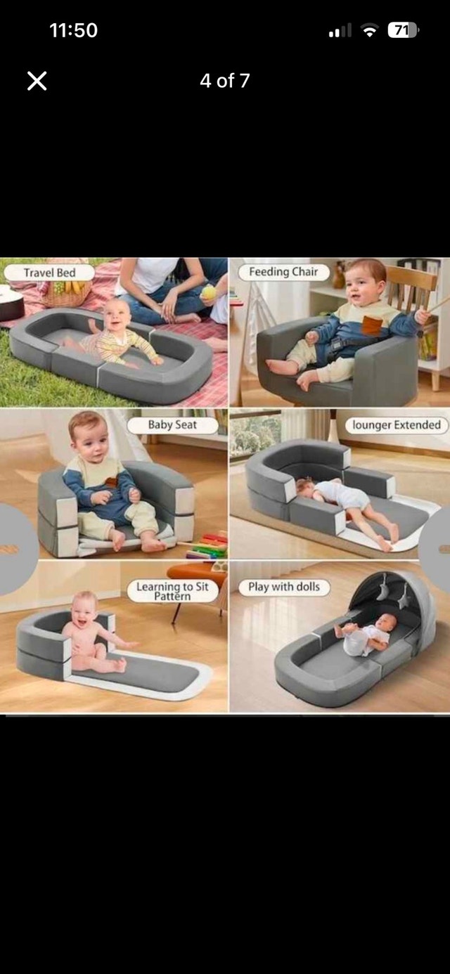 DAOLUAN 2-in-1 Foldable Baby Travel Bassinet & Convertible Sofa - photo 4