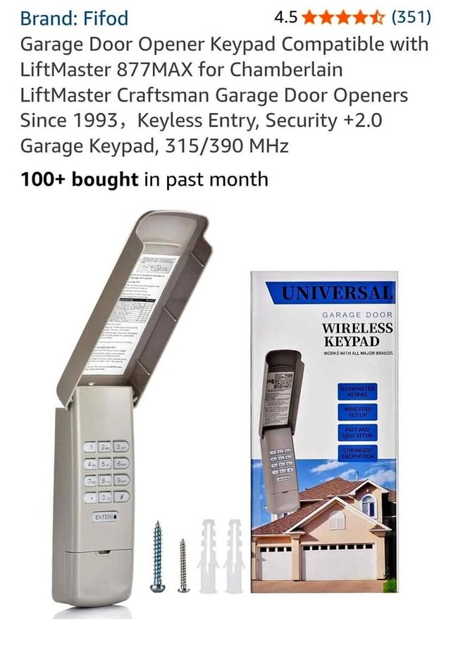 Brand New Universal Wireless Garage Door Keypad