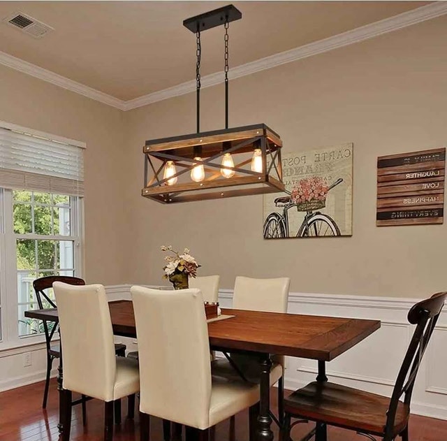 Brand New in Box: RKUCSR Rustic Farmhouse 4-Light Pendant - photo 4