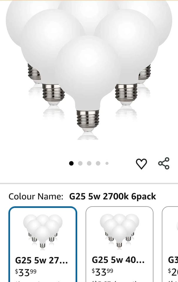 New LED Globe Light Bulbs G80/G25 (6-Pack) – E26 Base, 2700k - photo 2