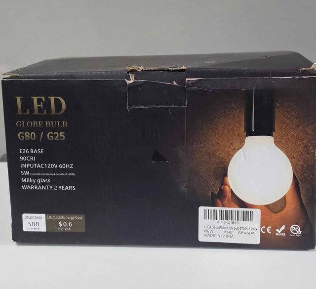 New LED Globe Light Bulbs G80/G25 (6-Pack) – E26 Base, 2700k - photo 3