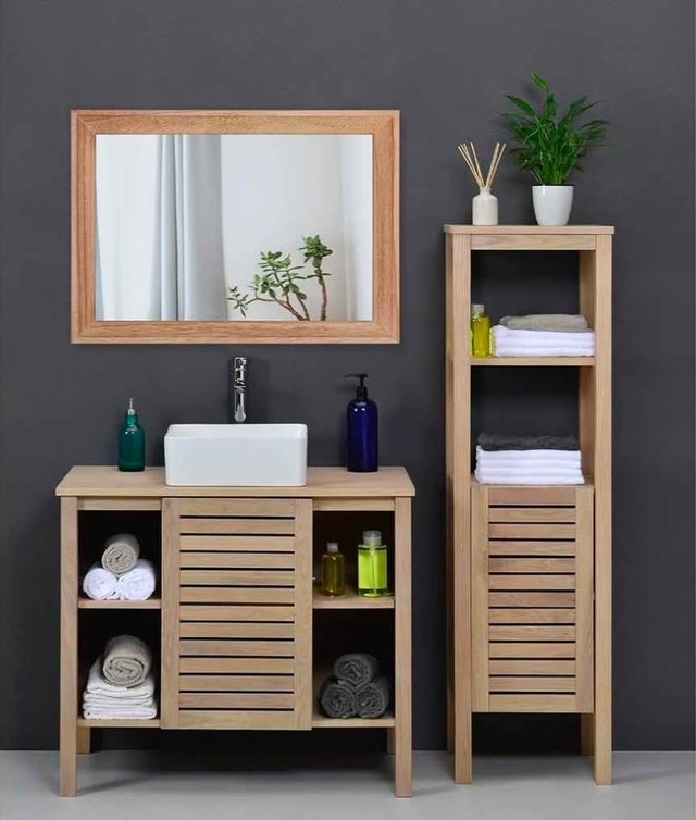 Brand New AAZZKANG Rustic Wood Wall Mirror (16" ×20") - photo 2