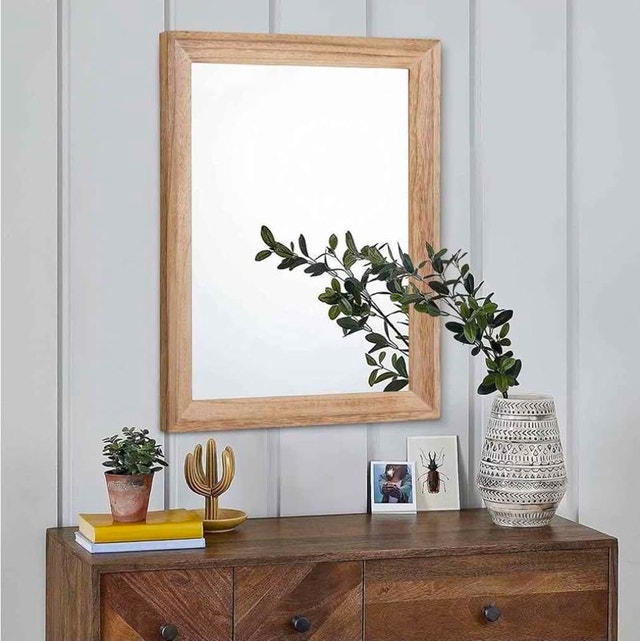 Brand New AAZZKANG Rustic Wood Wall Mirror (16" ×20") - photo 4