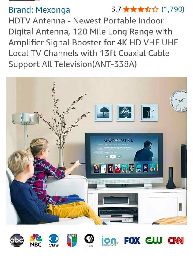 Powerful 4K Digital Indoor HDTV Antenna – 120 Mile Range - photo 2