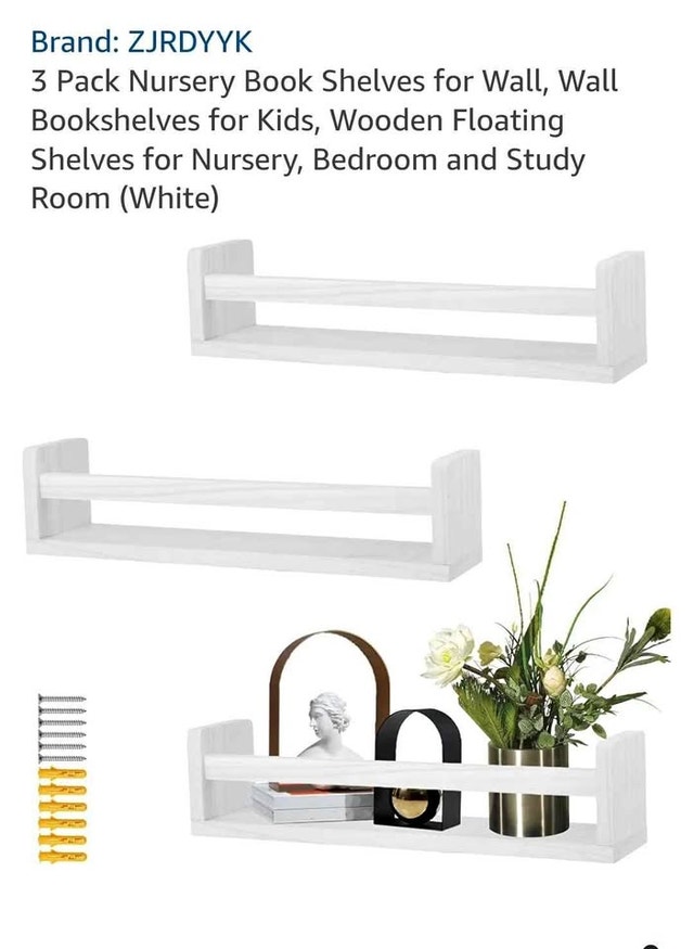3-Pack Wooden Floating Wall Shelves (Brand New)