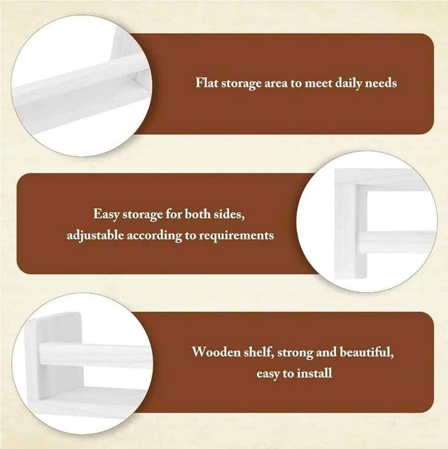 3-Pack Wooden Floating Wall Shelves (Brand New) - photo 4