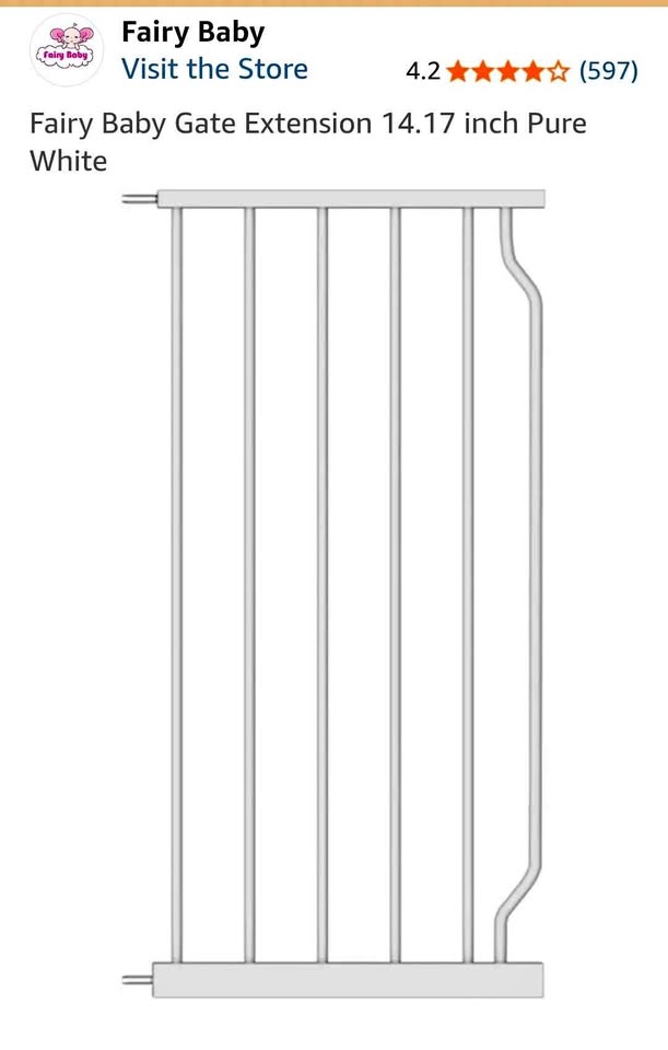 Brand New! Fairy Baby Gate Extension (14.17" Pure White) - photo 2