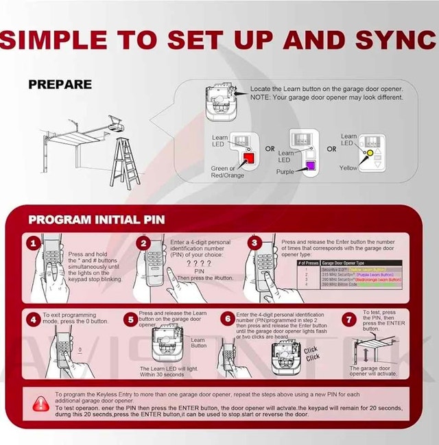 Brand New! Universal Garage Door Opener Keypad & Remote Kit - photo 2