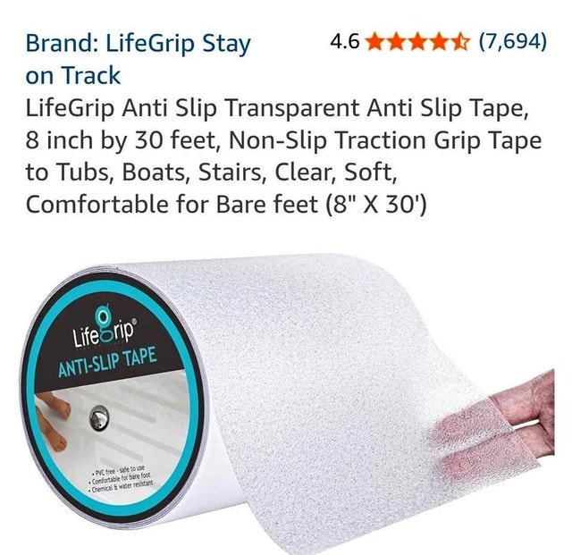 Brand New! LifeGrip Anti-Slip Transparent Traction Tape (8") - photo 5